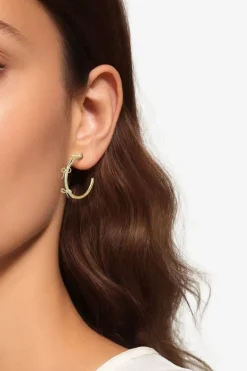 Anna+Nina goudkleurige big bow hoop oorbellen