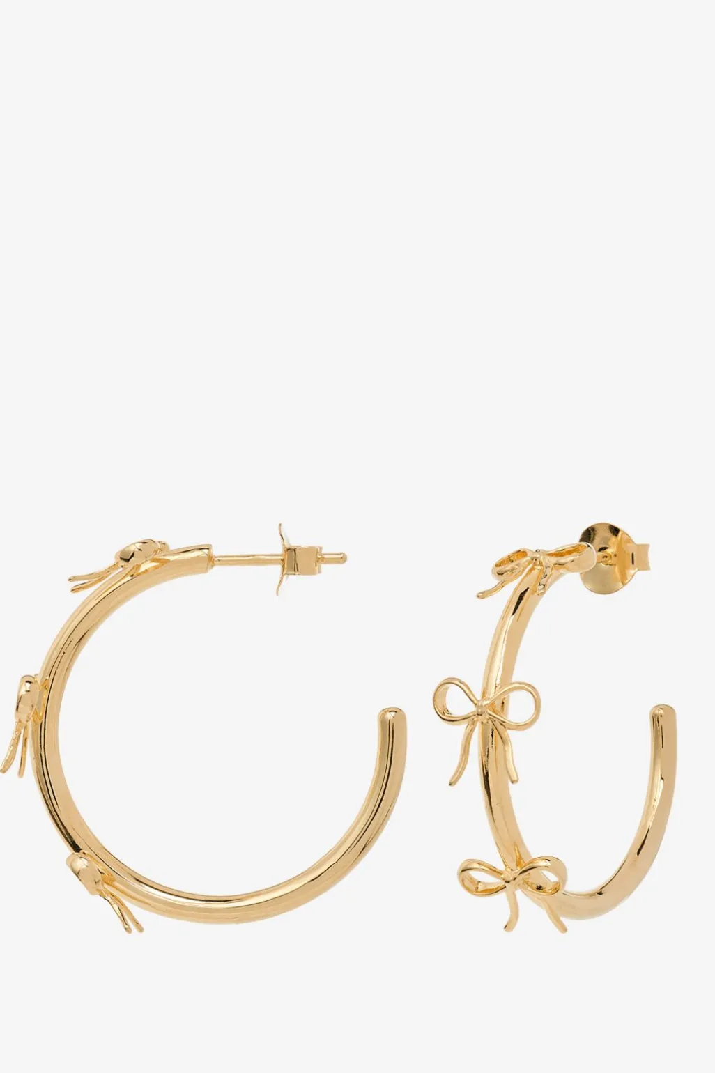 Anna+Nina goudkleurige big bow hoop oorbellen