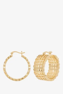 Anna+Nina goudkleurige french lace hoop oorbellen