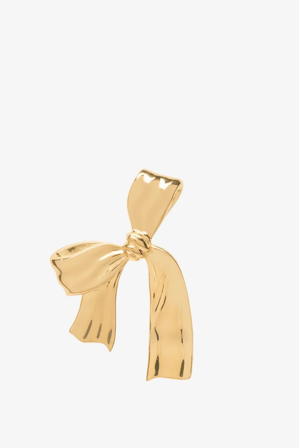 Anna+Nina goudkleurige single big bow stud oorbel