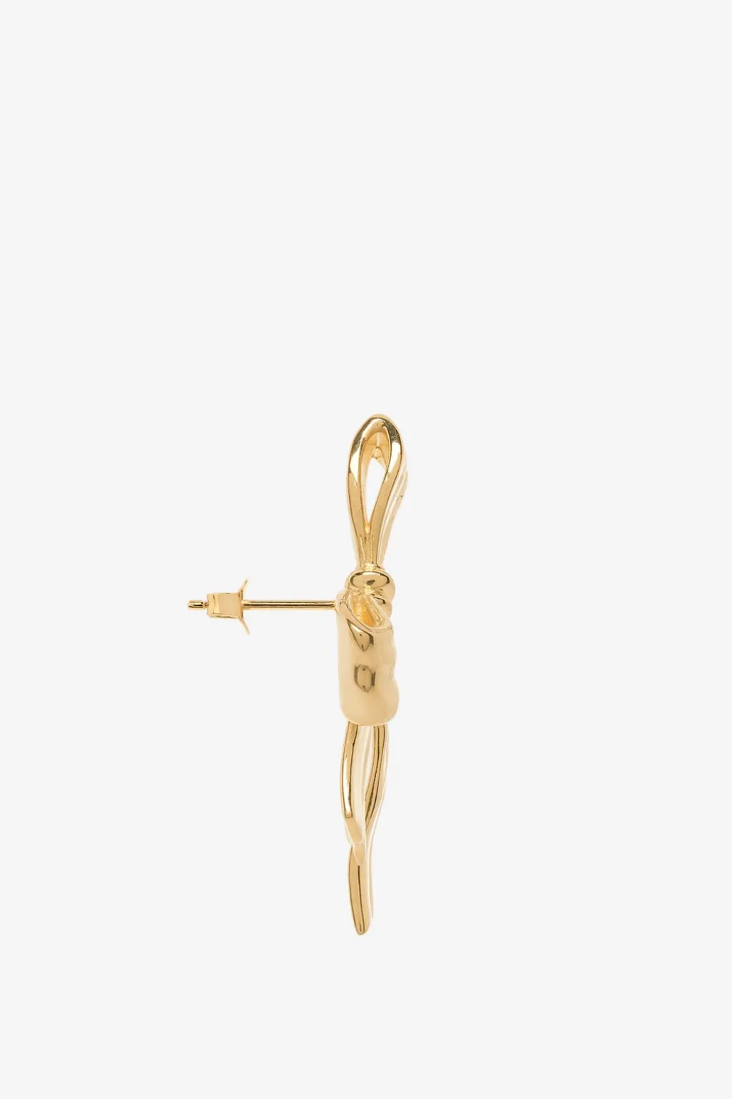 Anna+Nina goudkleurige single big bow stud oorbel