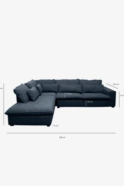 Baron bank 3.5-zits lounge links donkerblauw melee