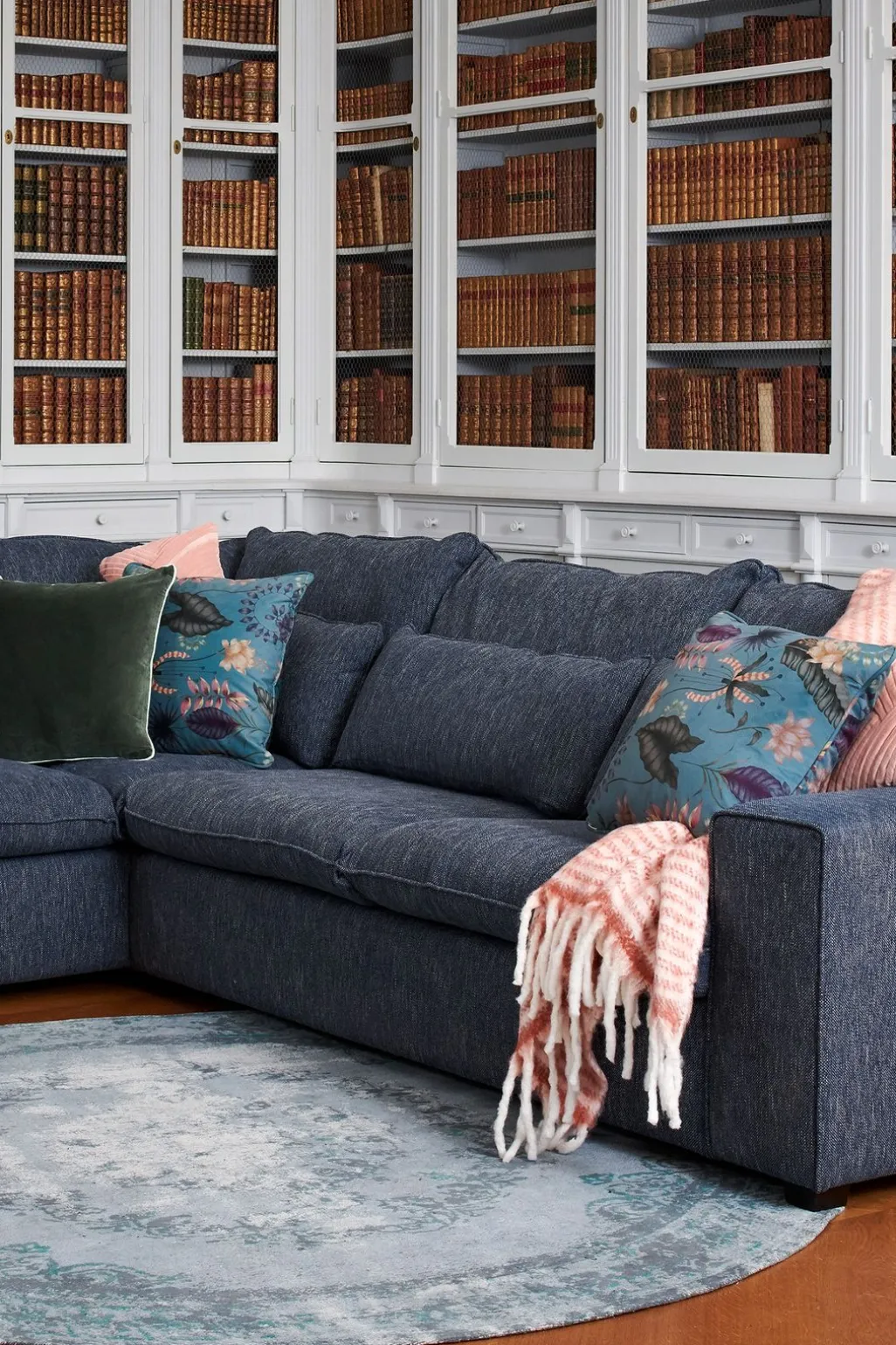 Baron bank 2.5-zits lounge links donkerblauw