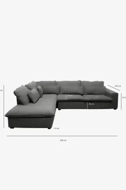 Baron bank 3.5-zits lounge links donkergrijs