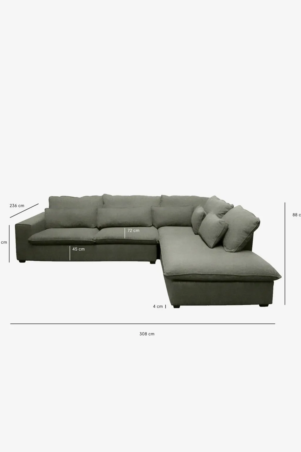 Baron bank 3.5-zits lounge rechts donkergroen