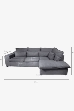 Baron bank 2.5-zits lounge rechts donkergrijs melee