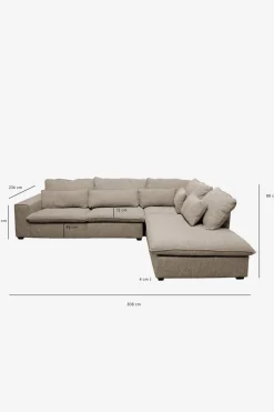 Baron bank 3.5-zits lounge rechts naturel melee
