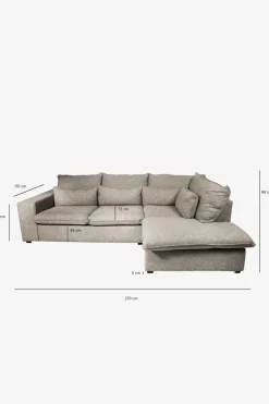 Baron bank 2.5-zits lounge rechts naturel melee