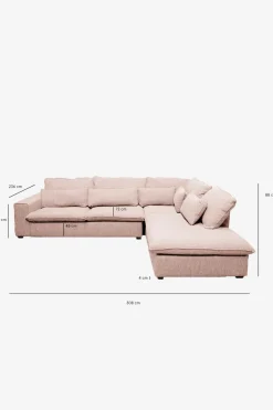Baron bank 3.5-zits lounge rechts roze karamel melee