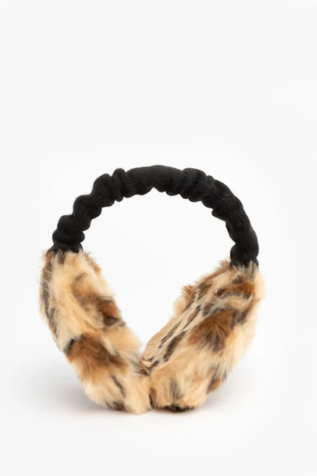 Barts bruine oorwarmers met leopardprint