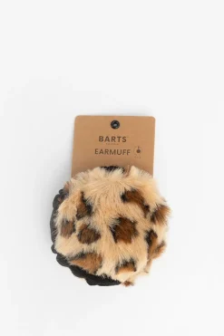 Barts bruine oorwarmers met leopardprint