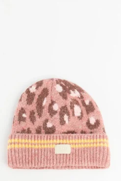 BARTS roze beanie met leopard details