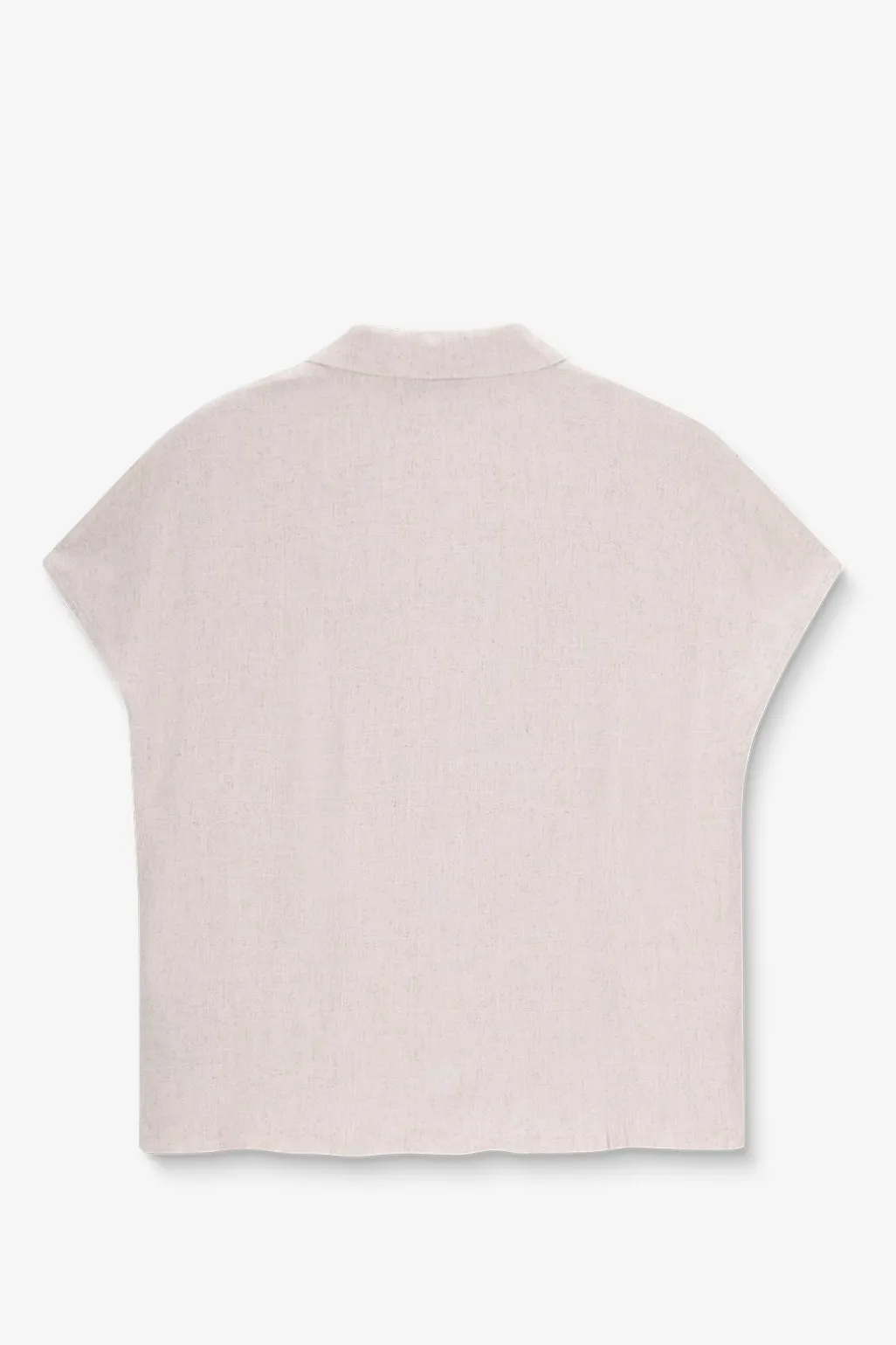 Beige blouse met korte mouwen