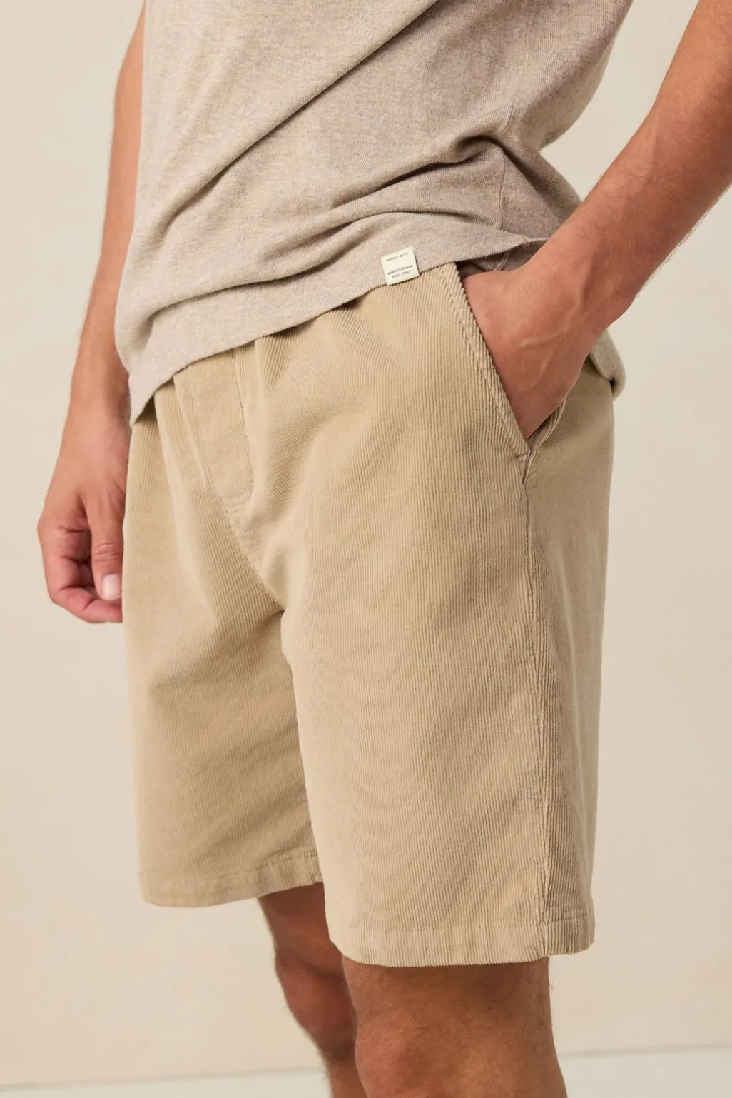 Beige corduroy short