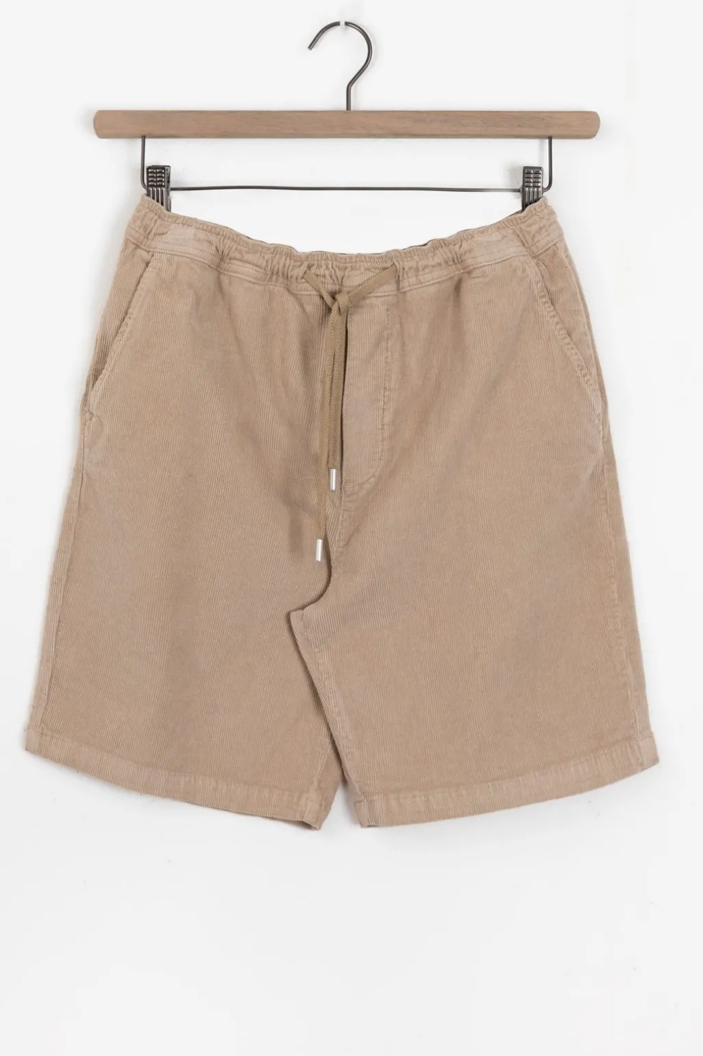 Beige corduroy shorts met aantrekkoord