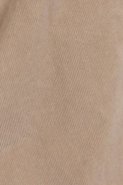Beige corduroy shorts met aantrekkoord