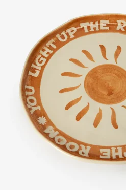 Beige dinerbord met zon