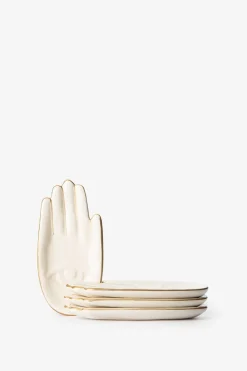 Beige gebaksbordjes hand