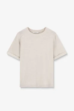 Beige gebreide trui