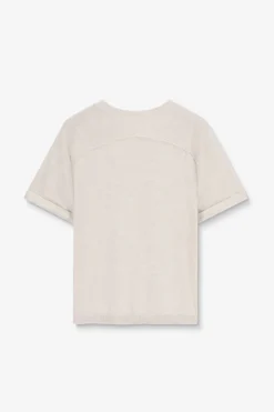 Beige gebreide trui