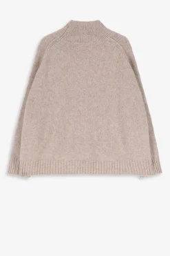 Beige gebreide trui met turtle neck
