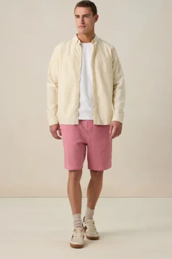 Beige gestreept overhemd