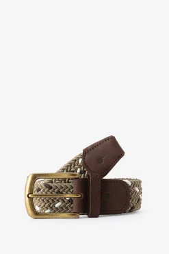 Beige gevlochten riem