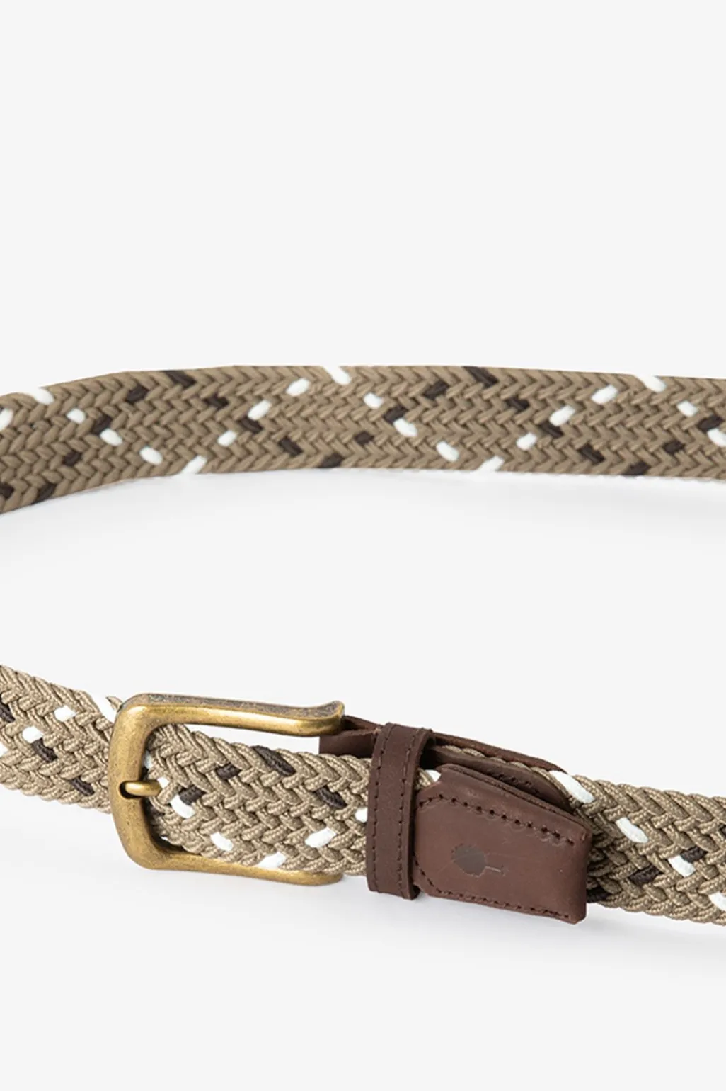 Beige gevlochten riem