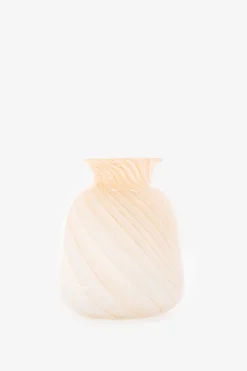 Beige glazen vaas met swirl