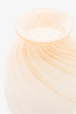 Beige glazen vaas met swirl