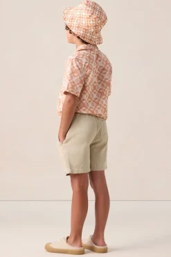 Beige herringbone short