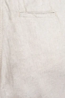 Beige herringbone shorts met aantrekkoord