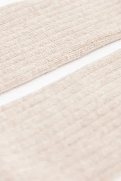 Beige katoenen rib maillot