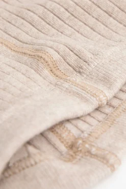 Beige katoenen rib maillot