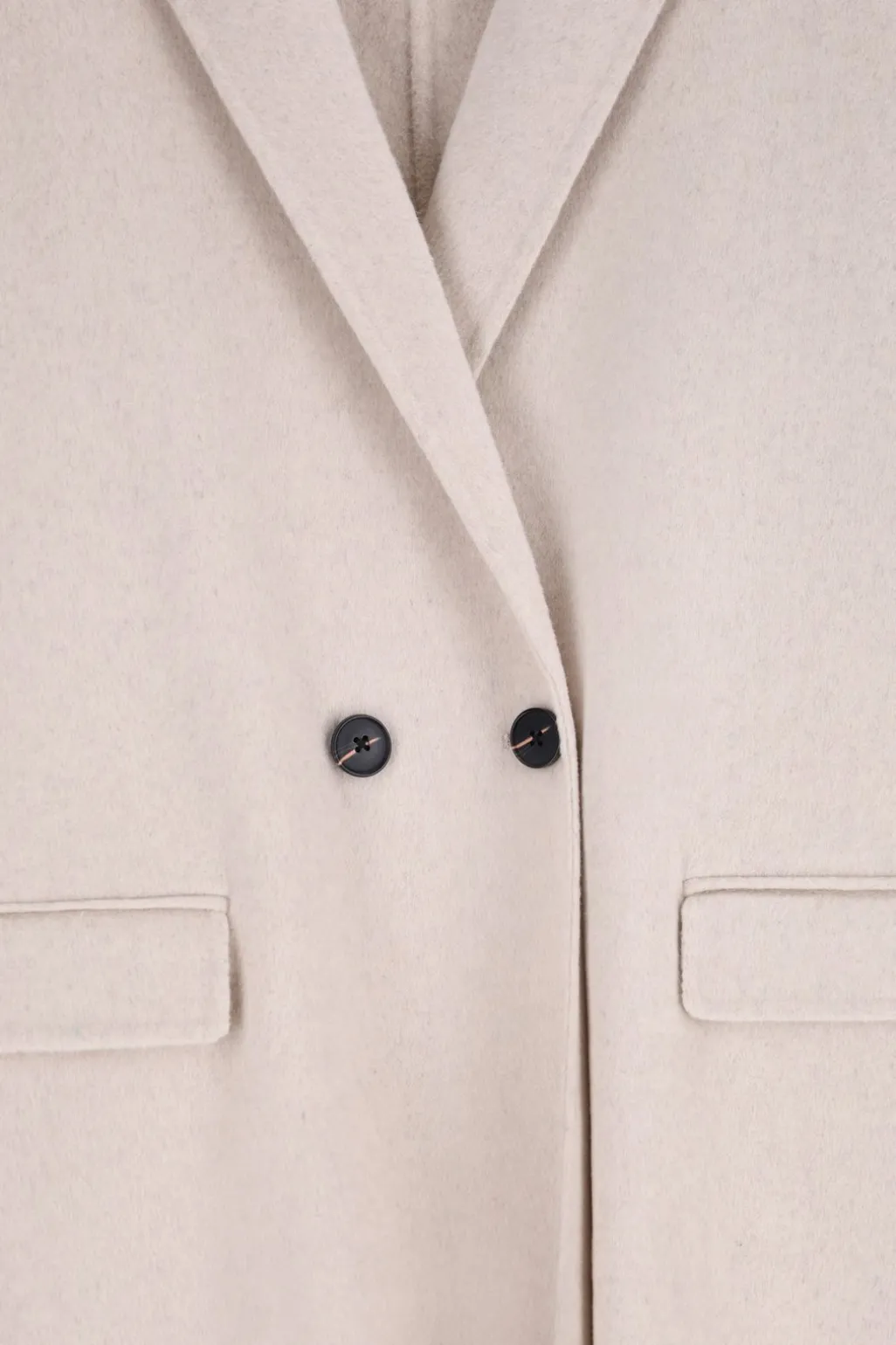 Beige lange wollen jas