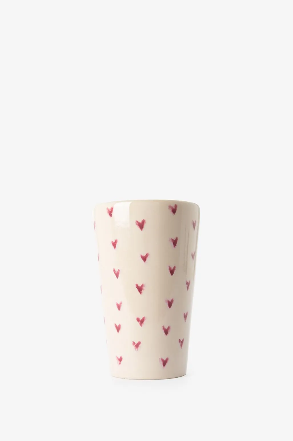 Beige latte mokken met hartjes