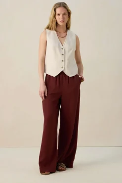 Beige linnen gilet