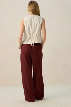 Beige linnen gilet