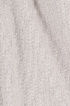 Beige linnen herringbone short