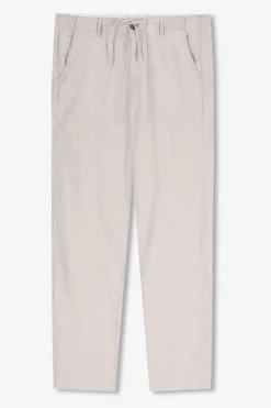 Beige linnen herringbone broek