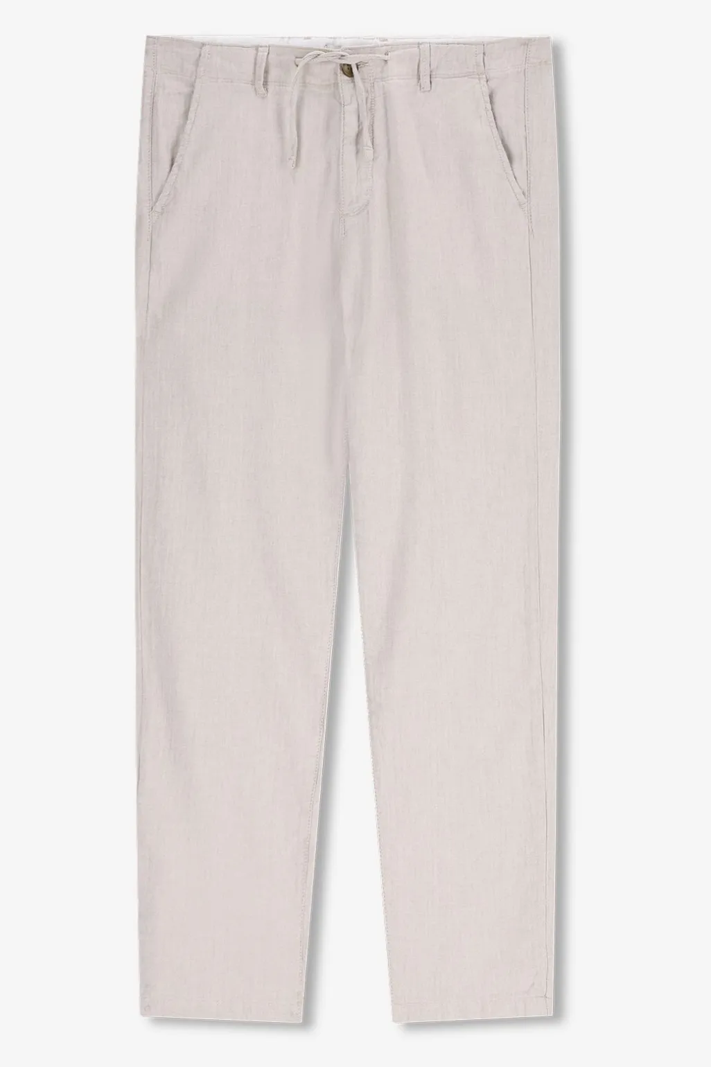 Beige linnen herringbone broek