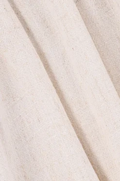Beige linnen high waist wide leg broek