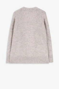 Beige melange openvallend vest