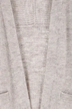 Beige melange openvallend vest
