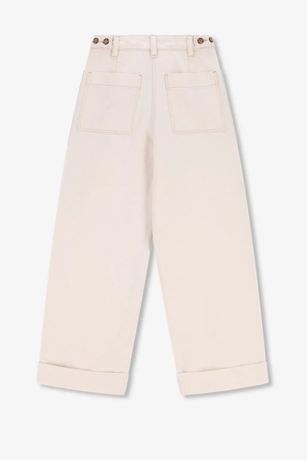 Beige mid waist workwear broek