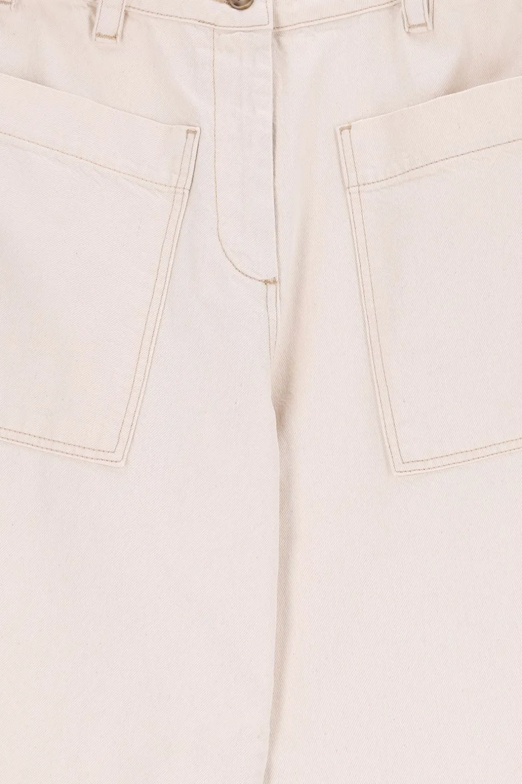 Beige mid waist workwear broek