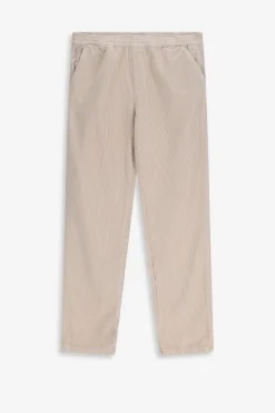 Beige mid-rise broek met ribcord