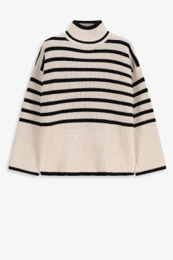 Beige oversized trui met strepen