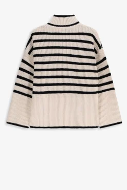 Beige oversized trui met strepen