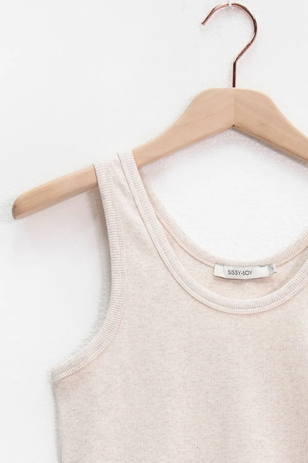 Beige rib singlet